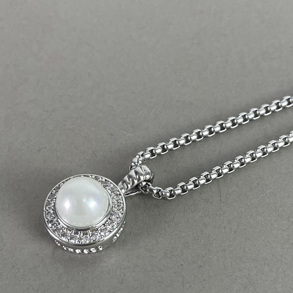 David Yurman Jewelry - Albion® Pearl Sterling Silver Pendant Necklace with Pavé Diamonds